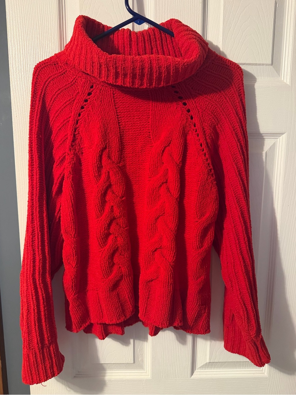 Cozy Cable-Knit Turtleneck Sweater in Red - Women's